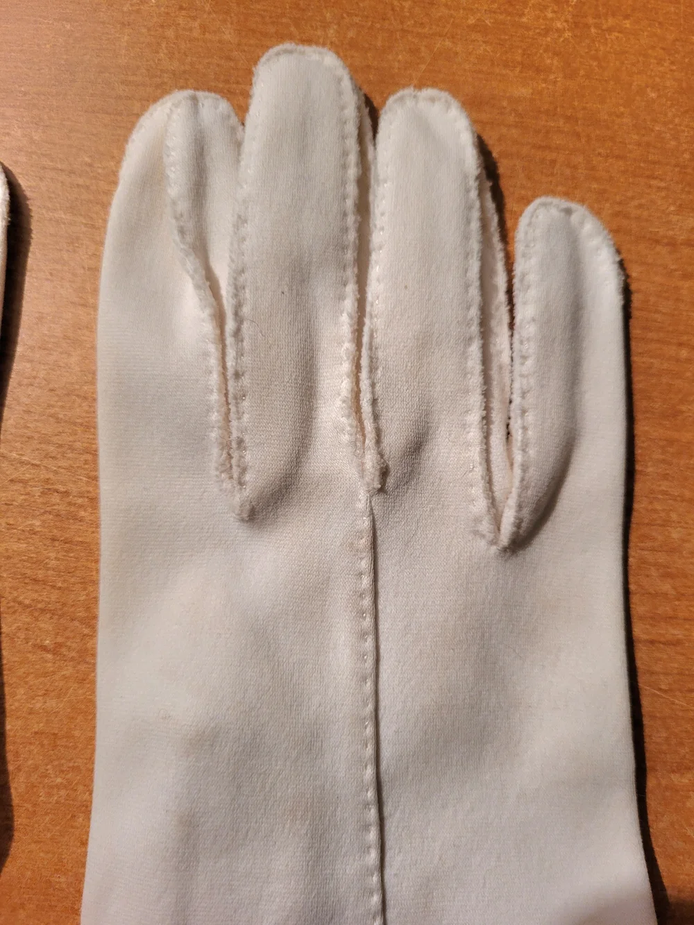 Vintage Classic White Ladies Dress Gloves with Embroidered Cuff